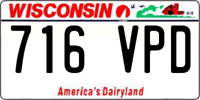 WI license plate 716VPD