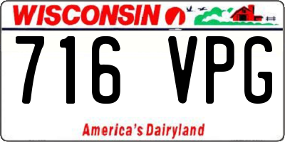 WI license plate 716VPG