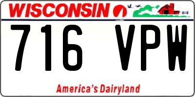 WI license plate 716VPW