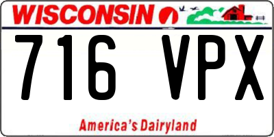 WI license plate 716VPX