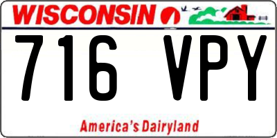 WI license plate 716VPY