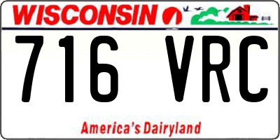 WI license plate 716VRC