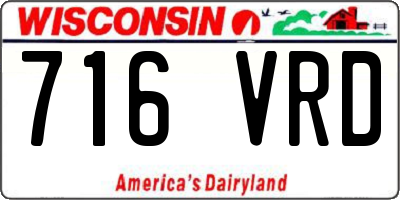 WI license plate 716VRD