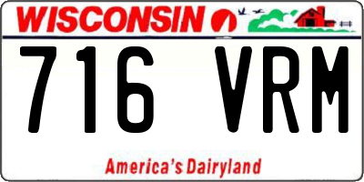 WI license plate 716VRM
