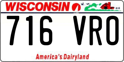 WI license plate 716VRO