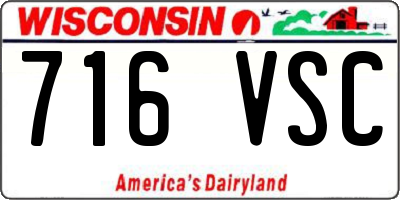 WI license plate 716VSC