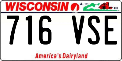 WI license plate 716VSE