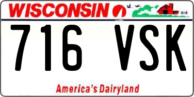 WI license plate 716VSK