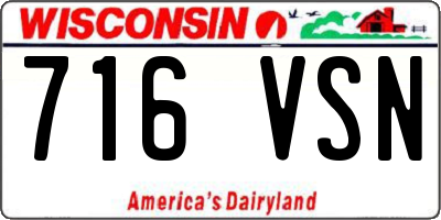 WI license plate 716VSN