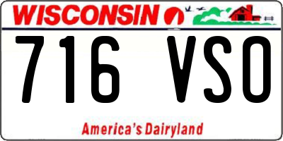 WI license plate 716VSO