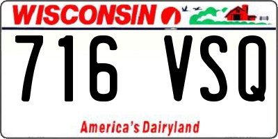 WI license plate 716VSQ