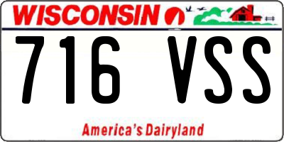 WI license plate 716VSS