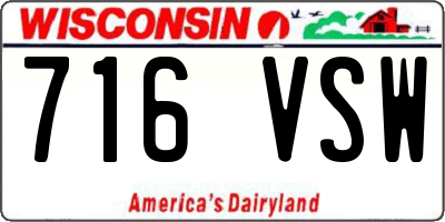 WI license plate 716VSW