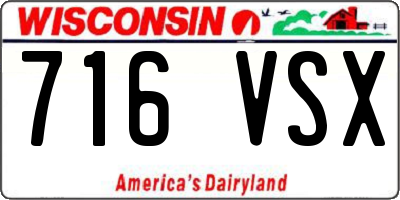 WI license plate 716VSX