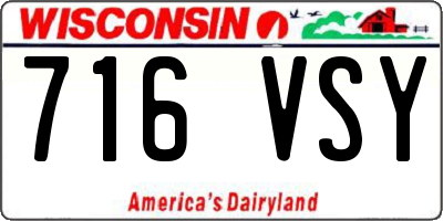 WI license plate 716VSY