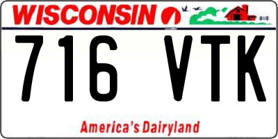 WI license plate 716VTK