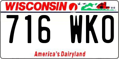 WI license plate 716WKO