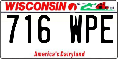 WI license plate 716WPE