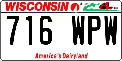 WI license plate 716WPW