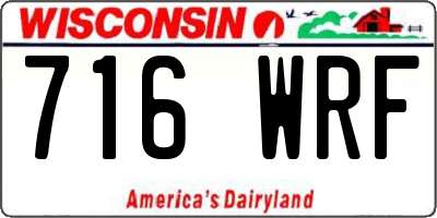 WI license plate 716WRF