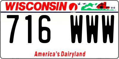 WI license plate 716WWW