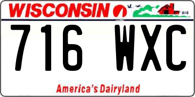 WI license plate 716WXC