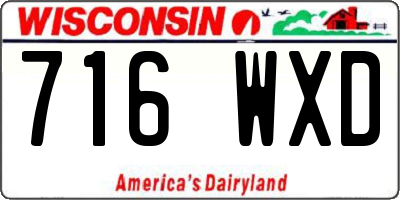 WI license plate 716WXD