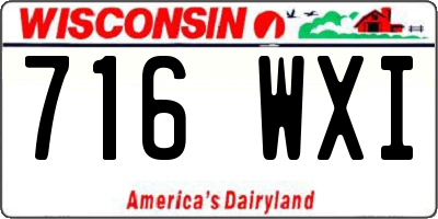 WI license plate 716WXI