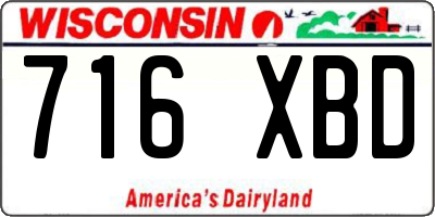 WI license plate 716XBD
