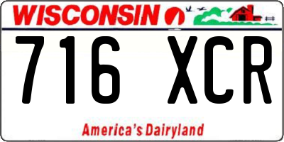 WI license plate 716XCR