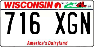 WI license plate 716XGN