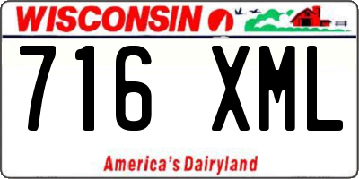 WI license plate 716XML