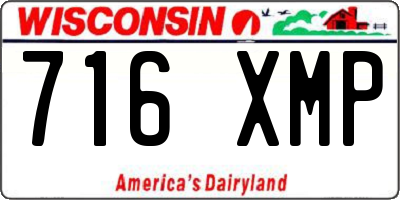 WI license plate 716XMP