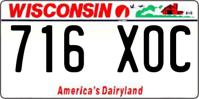 WI license plate 716XOC