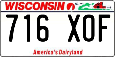 WI license plate 716XOF