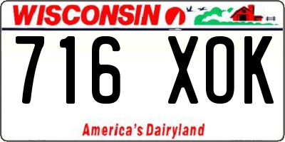 WI license plate 716XOK