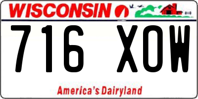 WI license plate 716XOW