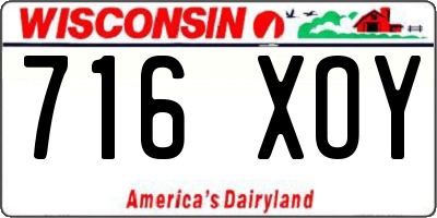 WI license plate 716XOY