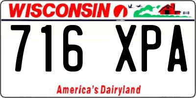 WI license plate 716XPA