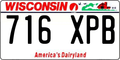 WI license plate 716XPB