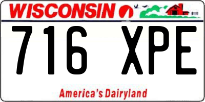 WI license plate 716XPE