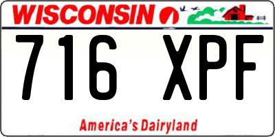 WI license plate 716XPF