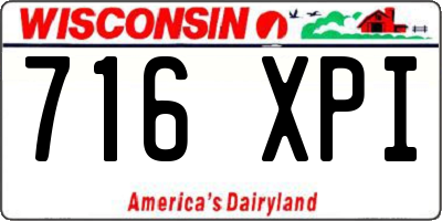 WI license plate 716XPI