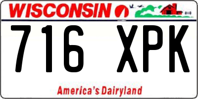 WI license plate 716XPK