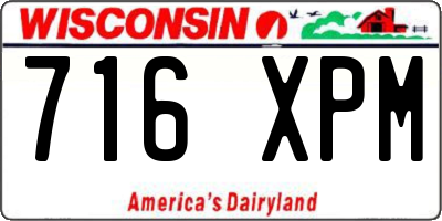 WI license plate 716XPM