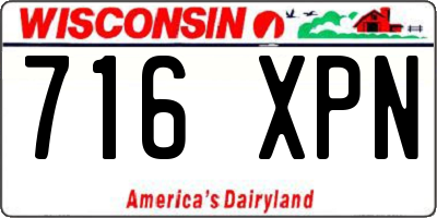 WI license plate 716XPN