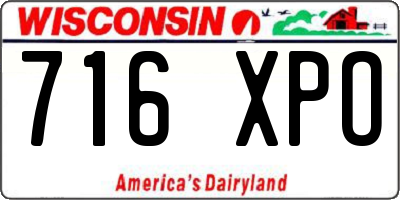 WI license plate 716XPO