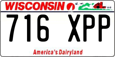 WI license plate 716XPP