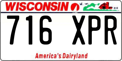 WI license plate 716XPR