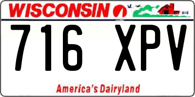 WI license plate 716XPV